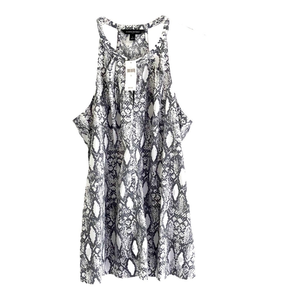 Banana Republic Sleeveless Racerback Halter Top Snake Print Small NWT